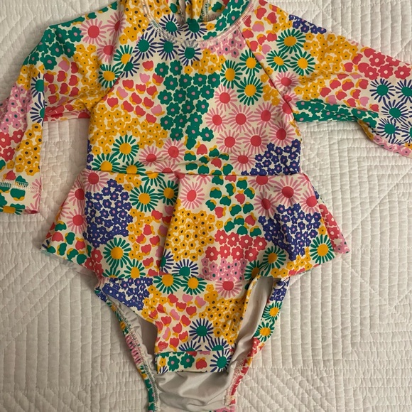 Hanna Andersson Multicolor Floral Baby Girls Swimsuit Size 6-12 months - Picture 5 of 6